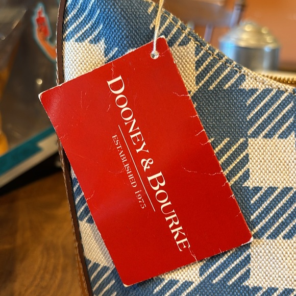 Dooney and Bourke Vintage Blue and off white checkerboard mini bucket bag - Picture 13 of 13